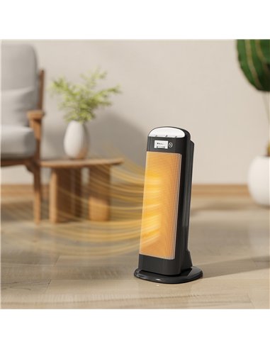 HOMCOM Ceramic Space Heater, 2000W Fan Electric Heater with 4 Modes, Adjustable Thermostat, 55° Oscillation, Tip-Over and Overhe