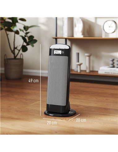 HOMCOM Ceramic Space Heater, 2000W Fan Electric Heater with 4 Modes, Adjustable Thermostat, 55° Oscillation, Tip-Over and Overhe