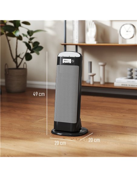 HOMCOM Ceramic Space Heater, 2000W Fan Electric Heater with 4 Modes, Adjustable Thermostat, 55° Oscillation, Tip-Over and Overhe - pic 168168 | FastDaddyshop