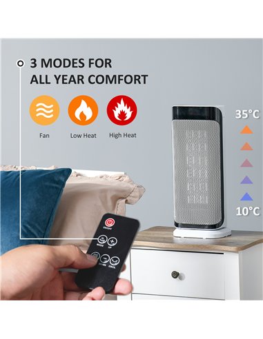 Homcom Portable Oscillating Ceramic Space Heater with Over Heating & Tip-over Protection
