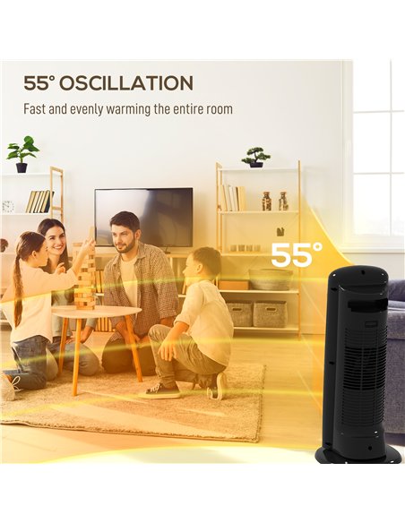 HOMCOM Ceramic Space Heater, 2000W Fan Electric Heater with 4 Modes, Adjustable Thermostat, 55° Oscillation, Tip-Over and Overhe - pic 168171 | FastDaddyshop
