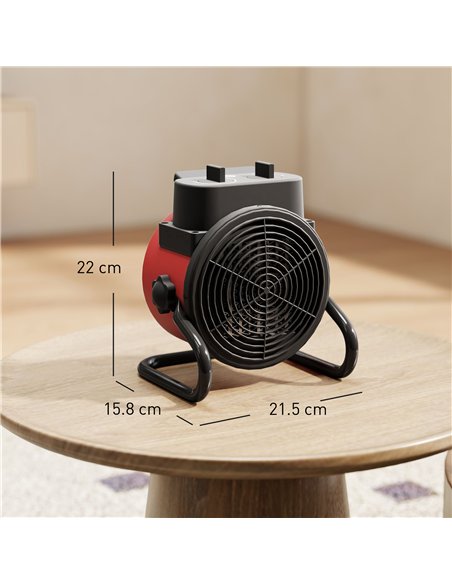 HOMCOM 2000W Portable Ceramic Electric Heater with Fan - Red - pic 168177 | FastDaddyshop