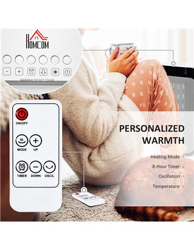 Homcom Portable Oscillating Ceramic Space Heater with Over Heating & Tip-over Protection