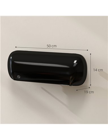 HOMCOM 2000W Ceramic Electric Heater with Fan, Adjustable Thermostat, Wall Mounted - Black