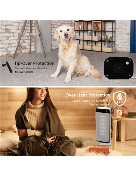 Homcom Portable Oscillating Ceramic Space Heater with Over Heating & Tip-over Protection - pic 16819 | FastDaddyshop