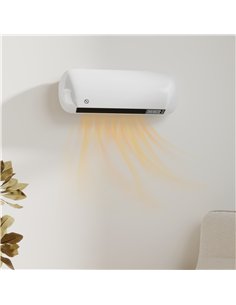 HOMCOM 2000W Ceramic Electric Heater with Fan, Adjustable Thermostat, Wall Mounted - White 2