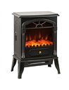 HOMCOM Electric Fireplace Stove Heater with 3D Flame Effect, 2000W/1000W, Freestanding Portable Fireplace with Adjustable Thermo