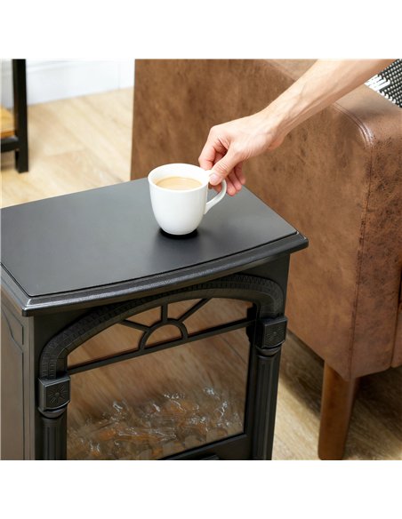 HOMCOM Electric Fireplace Stove Heater with 3D Flame Effect, 2000W/1000W, Freestanding Portable Fireplace with Adjustable Thermo - pic 168210 | FastDaddyshop