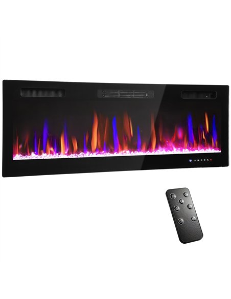 HOMCOM 50" Ultra-Slim Electric Fireplace, Wall Mounted and Recessed, 900W/1800W - pic 168211 | FastDaddyshop