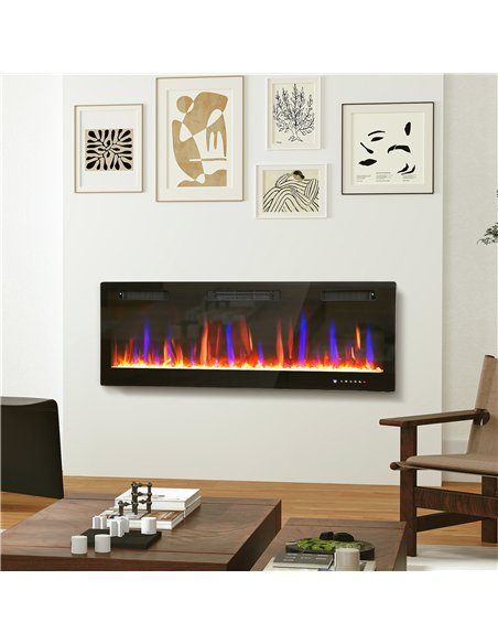 HOMCOM 50" Ultra-Slim Electric Fireplace, Wall Mounted and Recessed, 900W/1800W - pic 168212 | FastDaddyshop