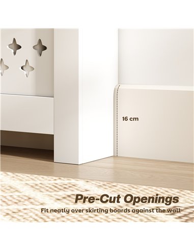 HOMCOM 108 x 19 cm Minimal Radiator Cover, with 2 Drawers - White