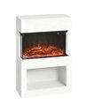HOMCOM 19" Electric Fireplace with Surround, 3D Flame Effect, 6 Colours & 3 Brightness Levels, 1000W/2000W White Electric Fire a