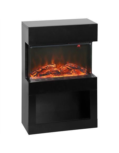 HOMCOM 19" Electric Fireplace with Surround, 3D Flame Effect, 6 Colours & 3 Brightness Levels, 1000W/2000W Black Electric Fire a - pic 168238 | FastDaddyshop