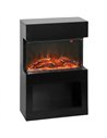 HOMCOM 19" Electric Fireplace with Surround, 3D Flame Effect, 6 Colours & 3 Brightness Levels, 1000W/2000W Black Electric Fire a