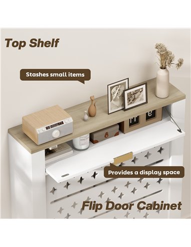 HOMCOM 78 x 19 cm Minimal Radiator Cover, with Drawer - White