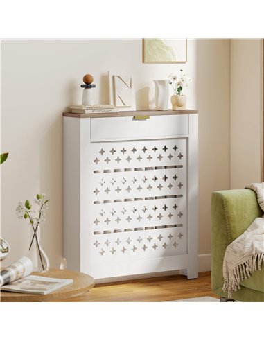 HOMCOM 78 x 19 cm Minimal Radiator Cover, with Drawer - White