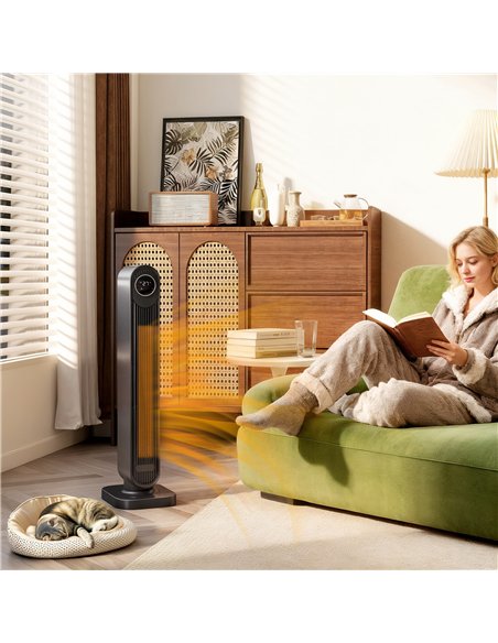 HOMCOM 2000W Ceramic Electric Heater with Fan, Timer, Oscillation - Black - pic 168257 | FastDaddyshop