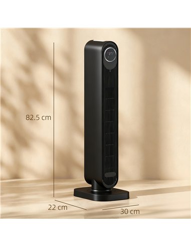 HOMCOM 2000W Ceramic Electric Heater with Fan, Timer, Oscillation - Black