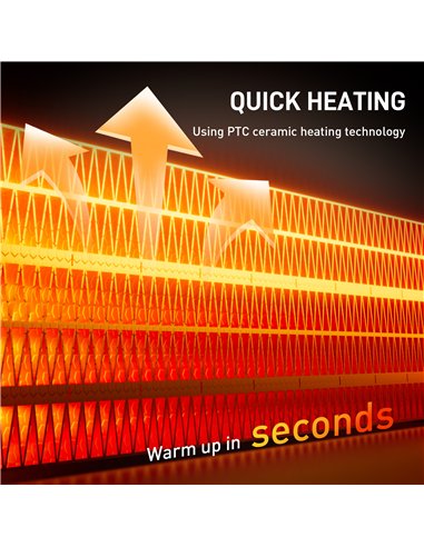 HOMCOM 2000W Ceramic Electric Heater with Fan, Timer, Oscillation - Black