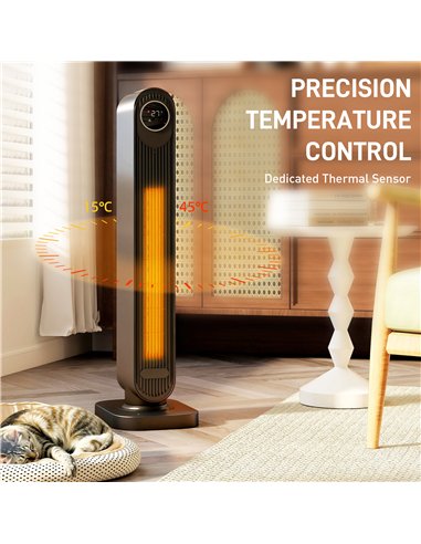 HOMCOM 2000W Ceramic Electric Heater with Fan, Timer, Oscillation - Black