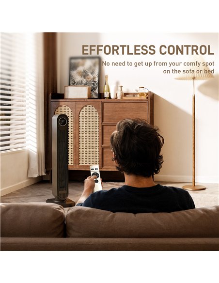 HOMCOM 2000W Ceramic Electric Heater with Fan, Timer, Oscillation - Black - pic 168263 | FastDaddyshop