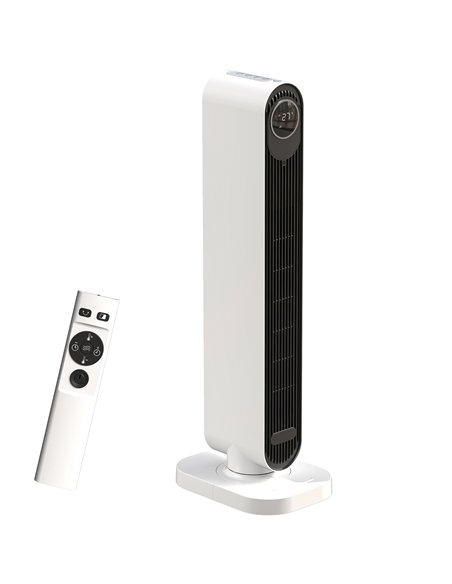 HOMCOM 2000W Ceramic Electric Heater with Fan, Timer, Oscillation - White - pic 168265 | FastDaddyshop