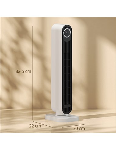 HOMCOM 2000W Ceramic Electric Heater with Fan, Timer, Oscillation - White