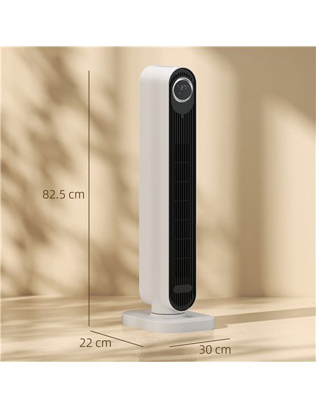 HOMCOM 2000W Ceramic Electric Heater with Fan, Timer, Oscillation - White - pic 168267 | FastDaddyshop