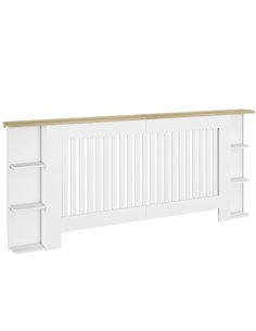 HOMCOM Radiator Cover with Open Storage Shelves, Vertical Slatted Cabinet Shelf Heater Cover for Living Room, Hallway, Extra Lar