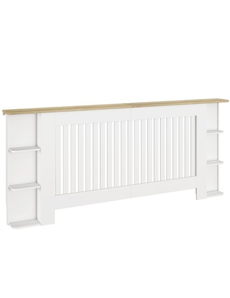 HOMCOM Radiator Cover with Open Storage Shelves, Vertical Slatted Cabinet Shelf Heater Cover for Living Room, Hallway, Extra Lar - pic 168274 | FastDaddyshop