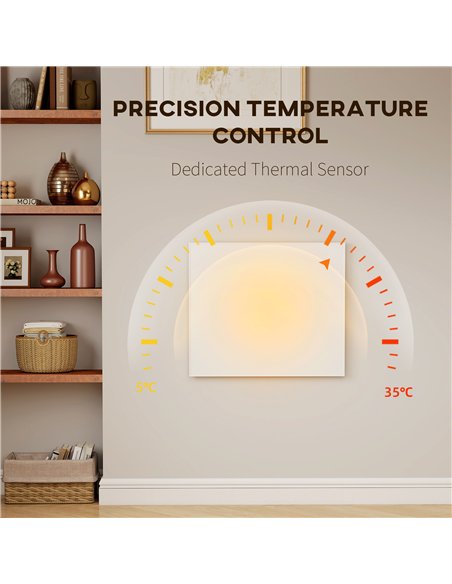 HOMCOM Wifi Smart Electric Heater, Far Infrared, Wall Mounted - 400W - pic 168289 | FastDaddyshop