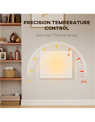 HOMCOM Wifi Smart Electric Heater, Far Infrared, Wall Mounted - 520W