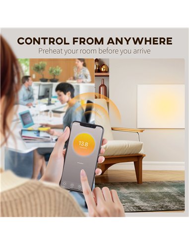 HOMCOM Wifi Smart Electric Heater, Far Infrared, Wall Mounted - 170W