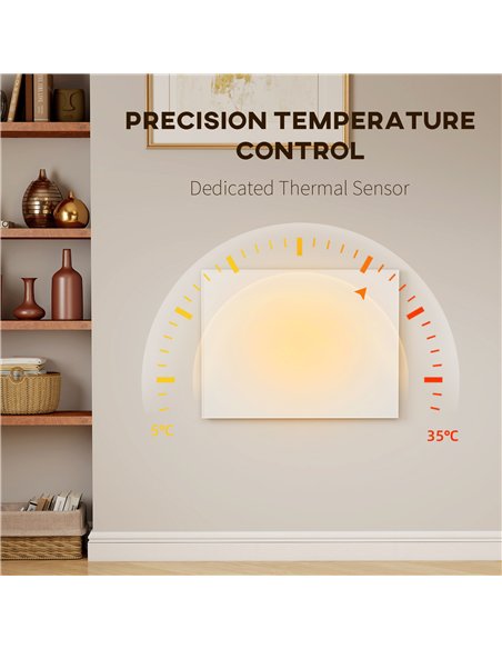 HOMCOM Wifi Smart Electric Heater, Far Infrared, Wall Mounted - 170W - pic 168307 | FastDaddyshop