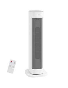 HOMCOM 2000W Ceramic Electric Heater with 3 Heat Settings, Timer - White