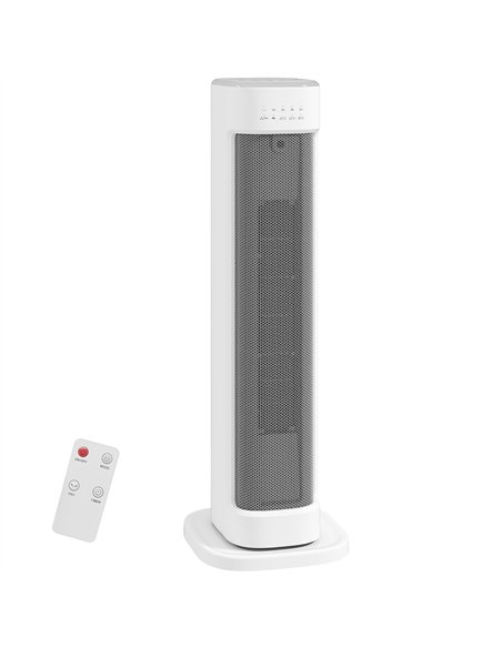 HOMCOM 2000W Ceramic Electric Heater with 3 Heat Settings, Timer - White - pic 168310 | FastDaddyshop