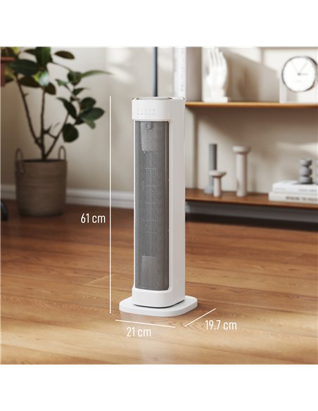 HOMCOM 2000W Ceramic Electric Heater with 3 Heat Settings, Timer - White - pic 168312 | FastDaddyshop