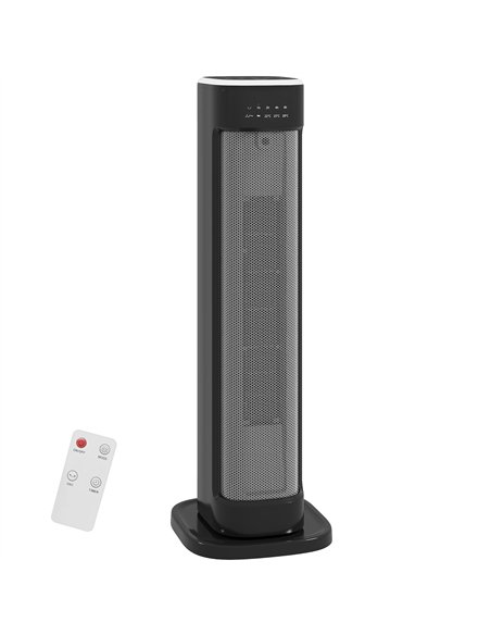 HOMCOM 2000W Ceramic Electric Heater with 3 Heat Settings, Timer - Black - pic 168319 | FastDaddyshop