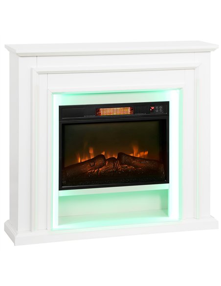 HOMCOM Electric Fireplace with Surround, LED Lights, 38" 1800W Inset Electric Fire and Mantel Reach up to 30 m² with Realistic F - pic 168346 | FastDaddyshop