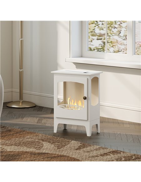 HOMCOM Freestanding Ethanol Fireplace, Steel Bioethanol Fireplace with Stainless Steel Flame Snuffer, 0.9L Tank, 3 Hours Burning - pic 168362 | FastDaddyshop