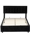 HOMCOM King Size Ottoman Bed Frame, with Front Drawer - Black