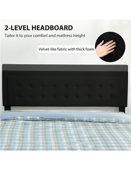 HOMCOM King Size Ottoman Bed Frame, with Front Drawer - Black - pic 168395 | FastDaddyshop