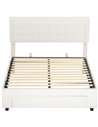HOMCOM Double Ottoman Bed Frame, with Front Drawer - Cream