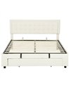 HOMCOM King Size Ottoman Bed Frame, with Front Drawer - Cream