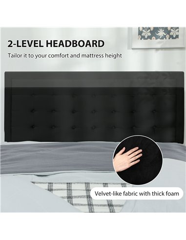 HOMCOM Double Ottoman Bed Frame, with Front Drawer - Black
