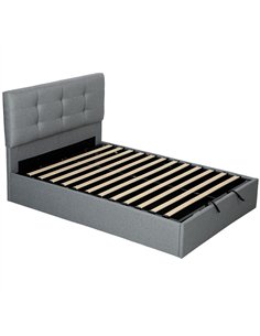 HOMCOM 4ft6 Double Ottoman Bed with Gas Lift Storage - Grey