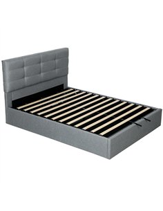 HOMCOM 5ft King Ottoman Bed with Gas Lift Storage - Grey