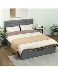 HOMCOM 5ft King Ottoman Bed with Gas Lift Storage - Grey 2