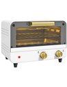 HOMCOM Small Toaster Oven, 12L Multifunction Mini Countertop Oven with Glass Door, Adjustable Temperature and Timer, White
