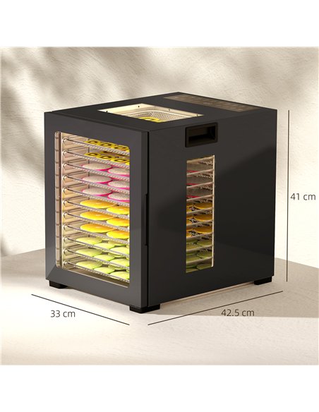 HOMCOM 12-Tray 40-70℃ Food Dehydrator - Black - pic 168465 | FastDaddyshop
